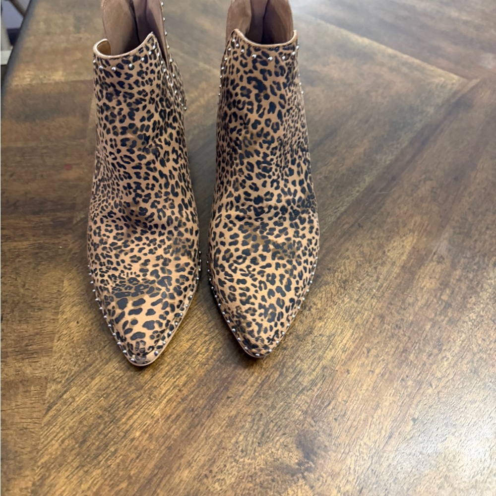 Dolce Vita Tan Leopard Ankle Booties